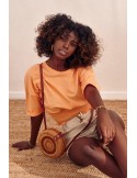 Short T-shirt with a wide cuff, apricot MP14546 - Online store - Boutique